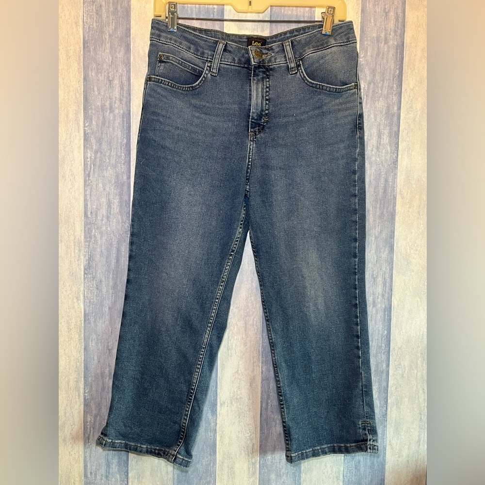 LEE Women's Casual Midrise Capri Crop Jeans Cotton Polyester & Stretch Size 8